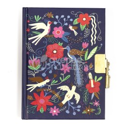 Sekretny Pamiętnik na kłódkę + naklejki - Ptaki i Kwiaty