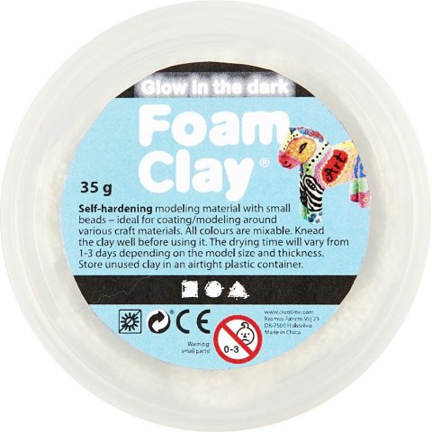 Foam Clay Biała Świecąca w ciemności 35g Foam Clay Biała Świecąca w ciemności 35g