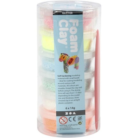 Zestaw Masa Foam Clay 6x14g kol. Brokatowe Zestaw Masa Foam Clay 6x14g kol. Brokatowe
