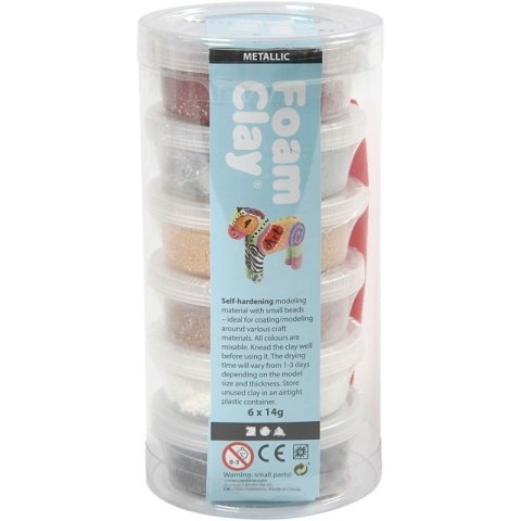 Zestaw Masa Foam Clay 6x14g kol. Metaliczne Zestaw Masa Foam Clay 6x14g kol. Metaliczne