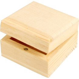 Pudełko z drewna 6x6x3,5 cm