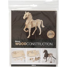 Puzzle 3D drewniane, koń