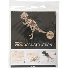 Puzzle 3D drewniane, tyranozaur