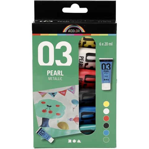 Zestaw farb akryl. met. 6x20ml kol. podst. Zestaw farb akryl. met. 6x20ml kol. podst.