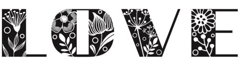 Stempel Napis "LOVE" w Kwiaty Stempel Napis "LOVE" w Kwiaty