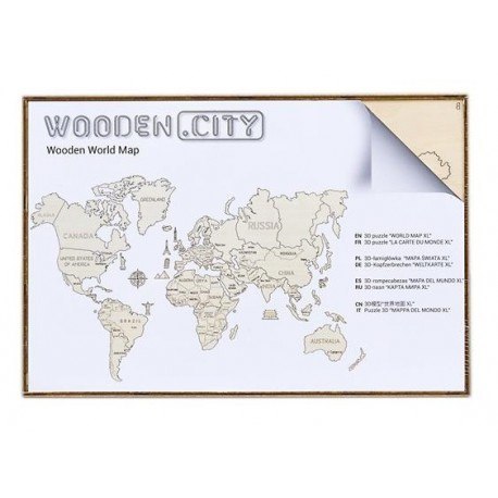 Drewniane puzzle 3d wooden.city - mapa świata xl