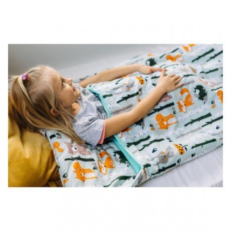 Śpiwór ocieplany do spania dla dzieci (las pomarańczowy)