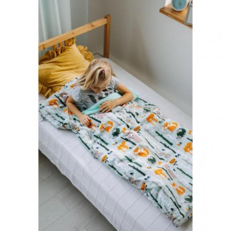 Śpiwór ocieplany do spania dla dzieci (las pomarańczowy)