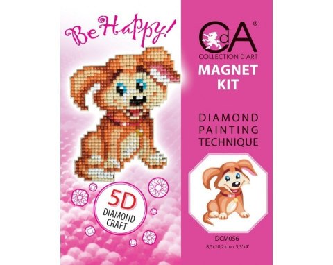 Diamentowa Mozaika z magnesem Piesek 5D Diamentowa Mozaika z magnesem Piesek 5D