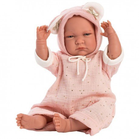 Hiszpańska lalka bobas dziewczynka Recien 42cm - płacząca