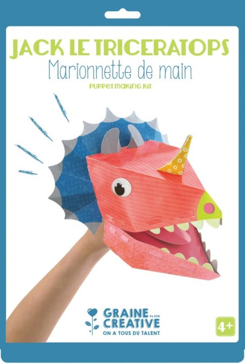Pacynka z kartonu Triceratops Pacynka z kartonu Triceratops