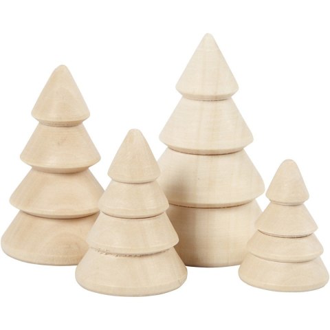 Choinki z drewna H: 3,3-6,3 cm 4 szt. Choinki z drewna H: 3,3-6,3 cm 4 szt.