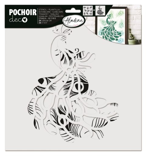 Szablon 2-stopniowy 28x28 Pawie pióra Szablon 2-stopniowy 28x28 Pawie pióra