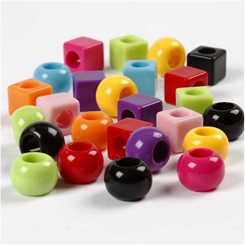 Koraliki plastikowe Multi mix D:11mm 75g Koraliki plastikowe Multi mix D:11mm 75g