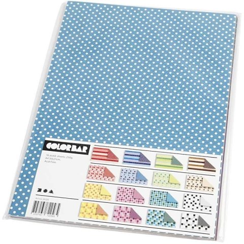 Papier wzory Color Bar A4 250 g 16 ark. Papier wzory Color Bar A4 250 g 16 ark.