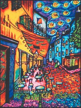 Kolorowanka Van Gogh Cafe De Nuit - Tarasy