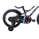 Rowerek dla dzieci 16" tiger bike z pchaczem czarno - pomarańczowy
