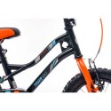 Rowerek dla dzieci 16" tiger bike z pchaczem czarno - pomarańczowy