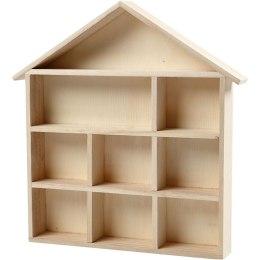 Domek z półkami drewniany H: 26 cm