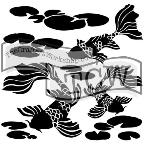 Szablon Staw z Karpiami Koi 30,5 cm Szablon Staw z Karpiami Koi 30,5 cm