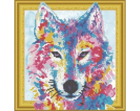 Diamentowa Mozaika 30x30 Kolorowy wilk Diamentowa Mozaika 30x30 Kolorowy wilk