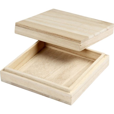 Drewniane Pudełko z Przykrywką 10x10x3cm Drewniane Pudełko z Przykrywką 10x10x3cm