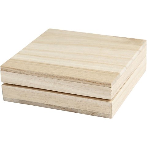 Drewniane Pudełko z Przykrywką 10x10x3cm Drewniane Pudełko z Przykrywką 10x10x3cm