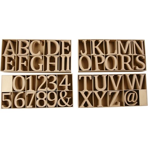 Litery i Cyfry z MDF H: 13 cm 160 szt. Litery i Cyfry z MDF H: 13 cm 160 szt.