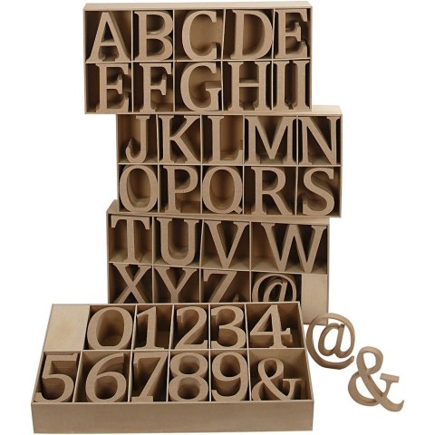 Litery i Cyfry z MDF H: 13 cm 160 szt. Litery i Cyfry z MDF H: 13 cm 160 szt.
