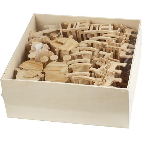 Mebelki z drewna H: 5,8-10,5 cm 50 szt. Mebelki z drewna H: 5,8-10,5 cm 50 szt.