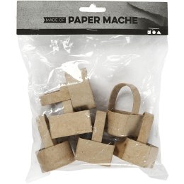 Mini Koszyki z pap.-mache H:6,5 cm 6szt.