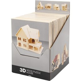 Puzzle 3D drewniane Domki 24 sztuki