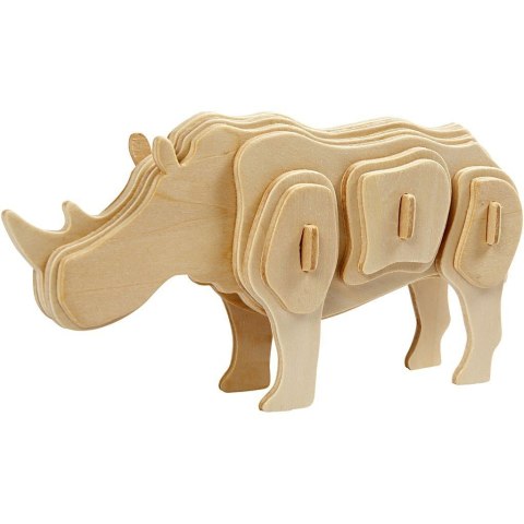 Puzzle 3D drewniane, nosorożec Puzzle 3D drewniane, nosorożec