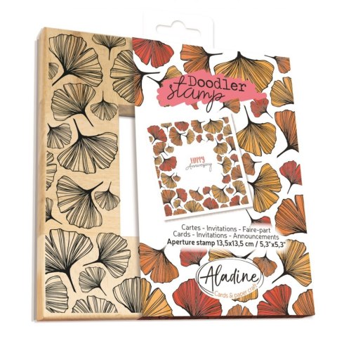Stempel Ramka z Liści Miłorzębu Ginko Stempel Ramka z Liści Miłorzębu Ginko