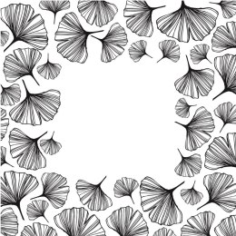 Stempel Ramka z Liści Miłorzębu Ginko