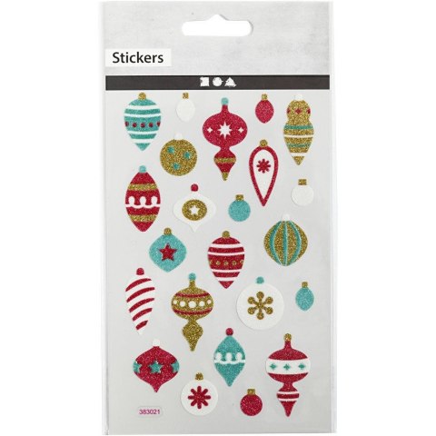 Naklejki Brokatowe Ornamenty Świąteczne Naklejki Brokatowe Ornamenty Świąteczne