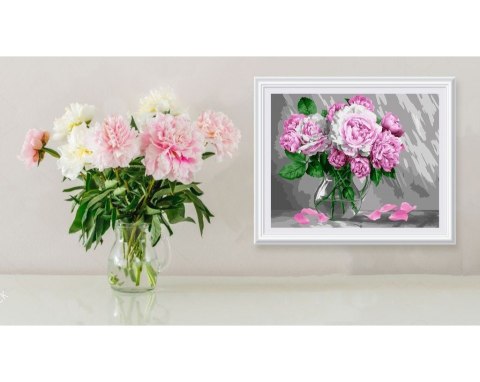 Malowanie po numerach 40x50 peonie 2 Malowanie po numerach 40x50 peonie 2