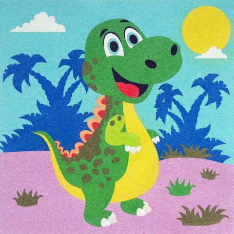 Zestaw do malowania piaskiem, 2 Obrazki Dinozaury Zestaw do malowania piaskiem, 2 Obrazki Dinozaury