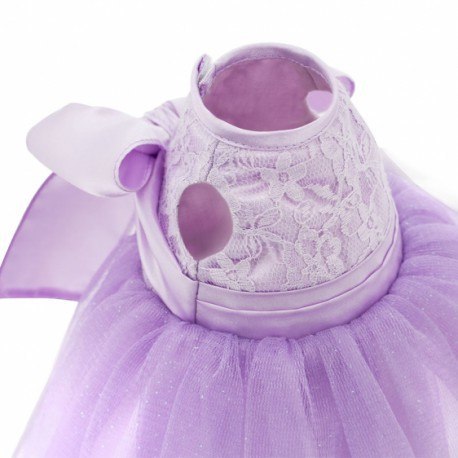 Przytulanka piesek lucky mimi w fioletowej sukience - 38cm
