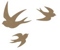 Dekoracja z MDF 3 Jaskółki Dekoracja z MDF 3 Jaskółki