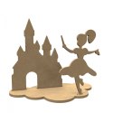 Dekoracja 3D z MDF Zamek z wróżką Dekoracja 3D z MDF Zamek z wróżką
