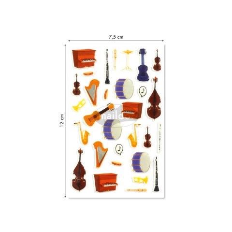 Naklejki 3D wypukłe Instrumenty Muzyczne Naklejki 3D wypukłe Instrumenty Muzyczne