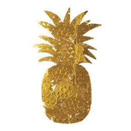 Brokat Metaliczny Ananasy Złote