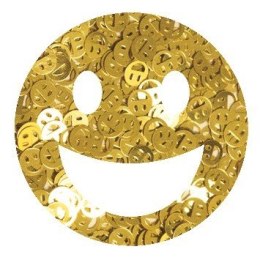 Brokat Metaliczny Buźki Smiley Złote