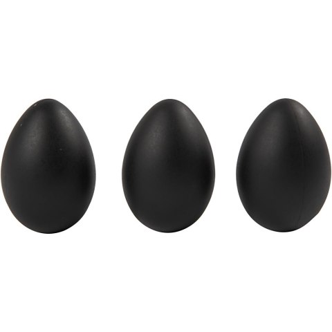 Matowe Czarne Jajka H: 6 cm 12 szt. Matowe Czarne Jajka H: 6 cm 12 szt.