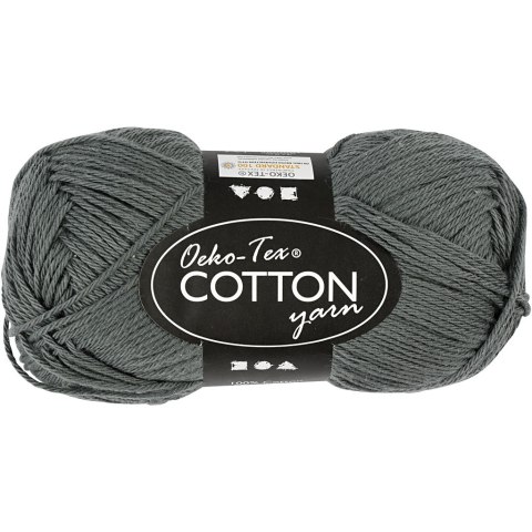 Włóczka bawełna Oeko-Tex Szara 50 g Włóczka bawełna Oeko-Tex Szara 50 g