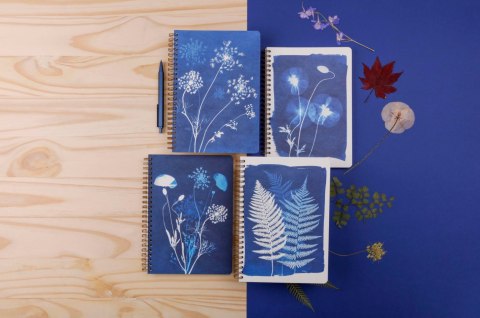 Zeszyt na spirali A5 Cyanotype mix Zeszyt na spirali A5 Cyanotype mix