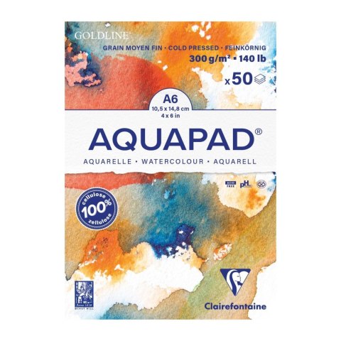 Blok akwarelowy AQUAPAD A6, 300g, 50 ark Blok akwarelowy AQUAPAD A6, 300g, 50 ark