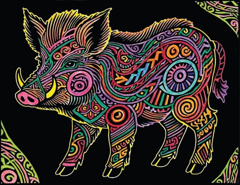 Kolorowanka Welwetowa 47x35 Dzik