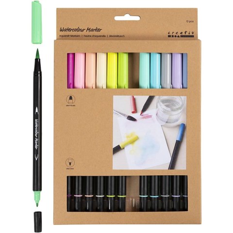 Markery akwarelowe 12 kol. pastelowych Markery akwarelowe 12 kol. pastelowych